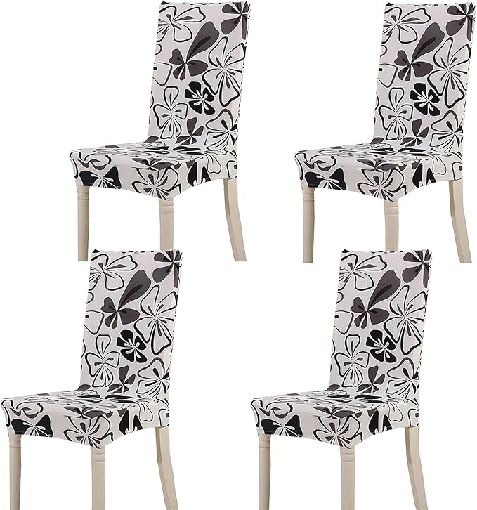 Set 6 Fodere Per Sedie Da Pranzo Elasticizzate - Impermeabili, Jacquard, Lavabili, Bianco - Foto 4