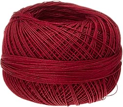 Handy Hands Lizbeth - Hilo de ganchillo de algodón egipcio, hilo de tatuaje y hilo de encaje para tejer, tamaño 80 (0.35 oz, 184 yardas), color rojo victoriano