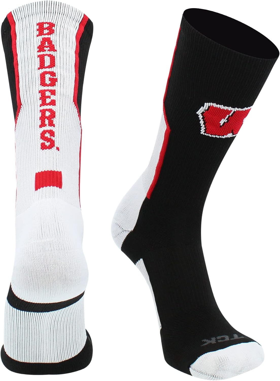 TCK NCAA Perimeter Crew Sock, Athletic Performance Team Sports Socks for Men and Women, Moisture Wicking, Officially Licensed