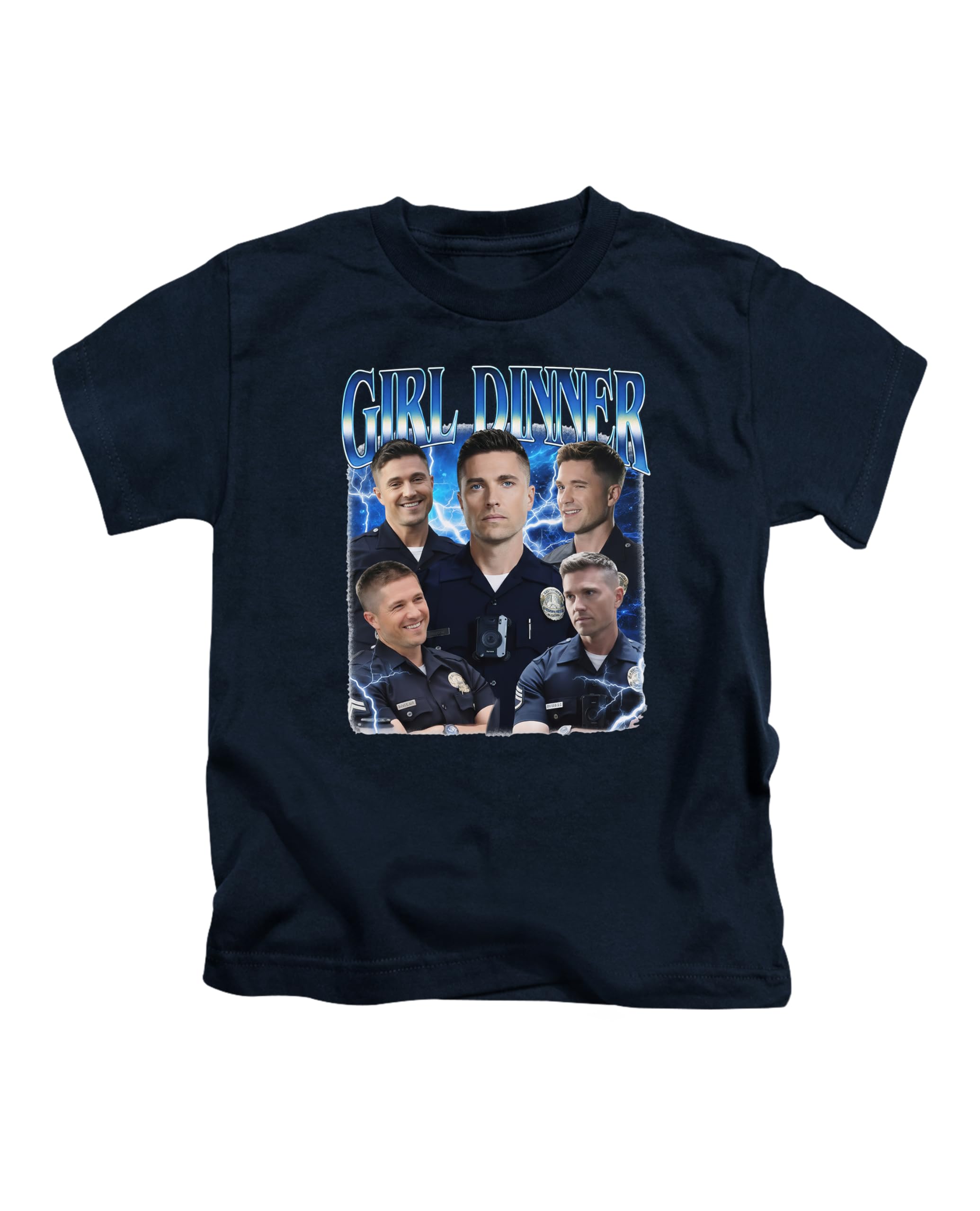 Taylor Brown Unisex Kids Navy Blue Tim Bradford Girl Dinner, Novelty Meme Rookie Iconic Fun Cool Tee T-Shirt Funny T Shirt Top