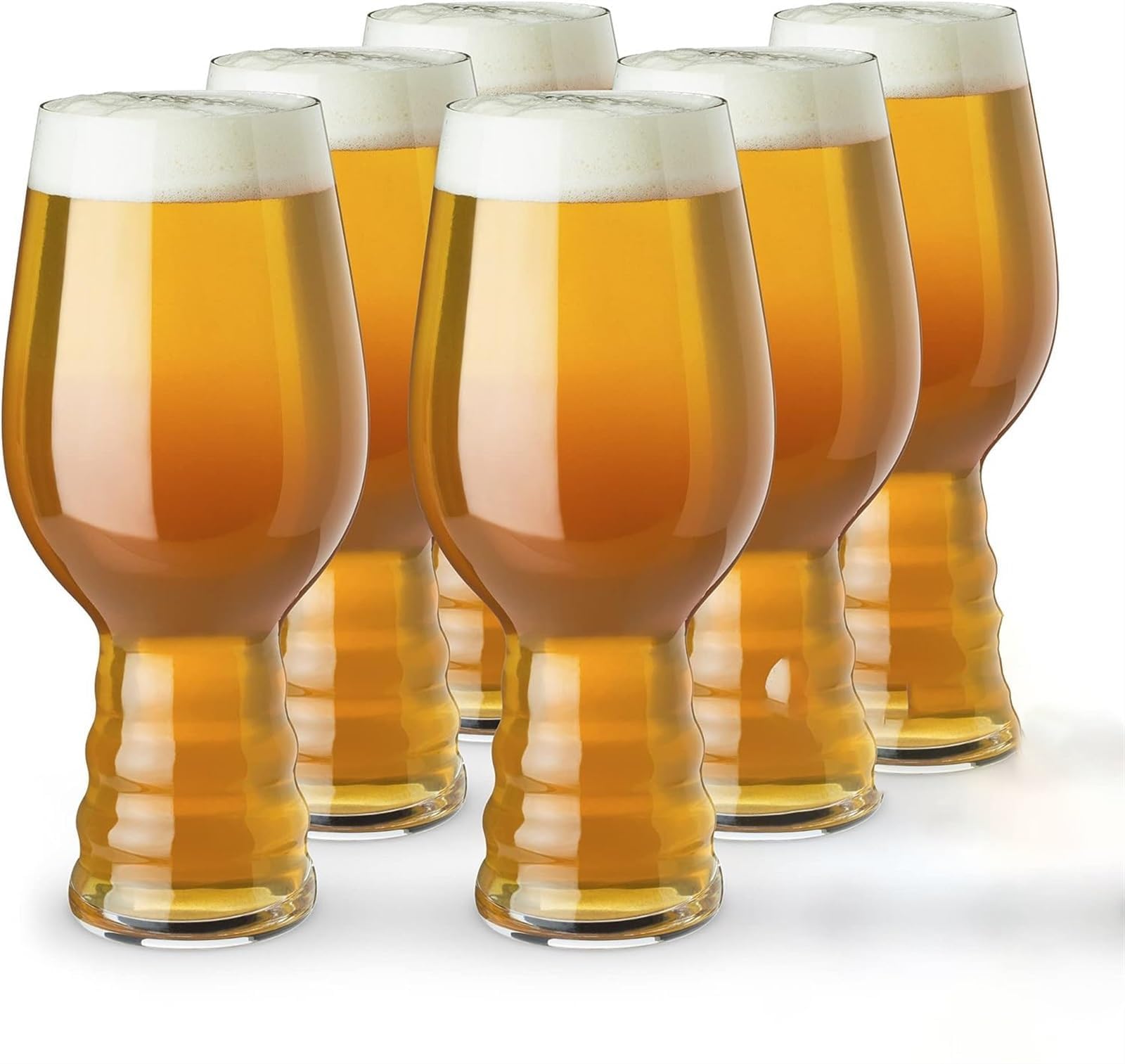 THE WHITE SHOP6pcs Craft Beer Glass, Made Of Lead-Free Crystal, Modern Beer Glasses, Dishwasher Safe, Professional Beer Pint Glass Gift Set