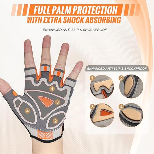 Miniatura 4 de Cycling Gloves Elastic Half Finger Bicycle Gloves Anti-Slip Shock Absorbing Padded MTBRoad Biking Gloves for MenWomen