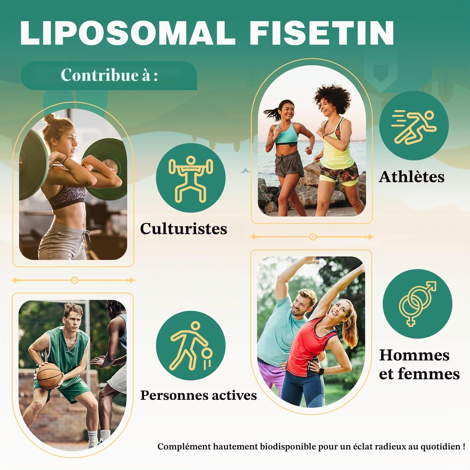Fisetin Liposomal avec Quercetin 1200 mg - Antioxydant Efficace pour une Santé Optimale (60 Unités (Lot de 2))