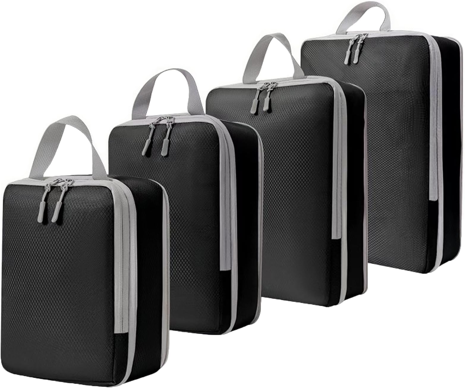 TAME Compression Packing Cubes for Travel, Expandable Travel Bags Luggage Organizers Travel Essentials Compression Cubes for Carry on Suitcases (Black)