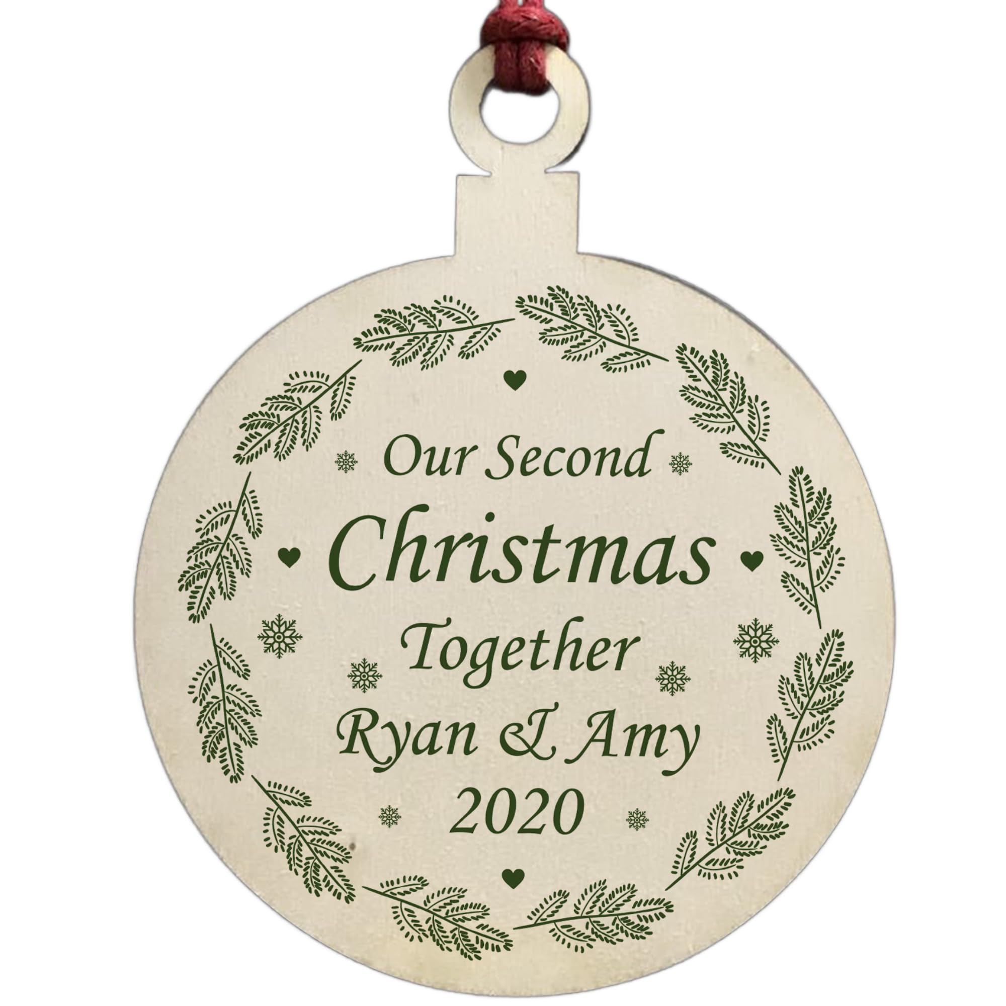 Our 2nd Christmas Together PERSONALISED Tree Decoration Couple Gift Keepsake