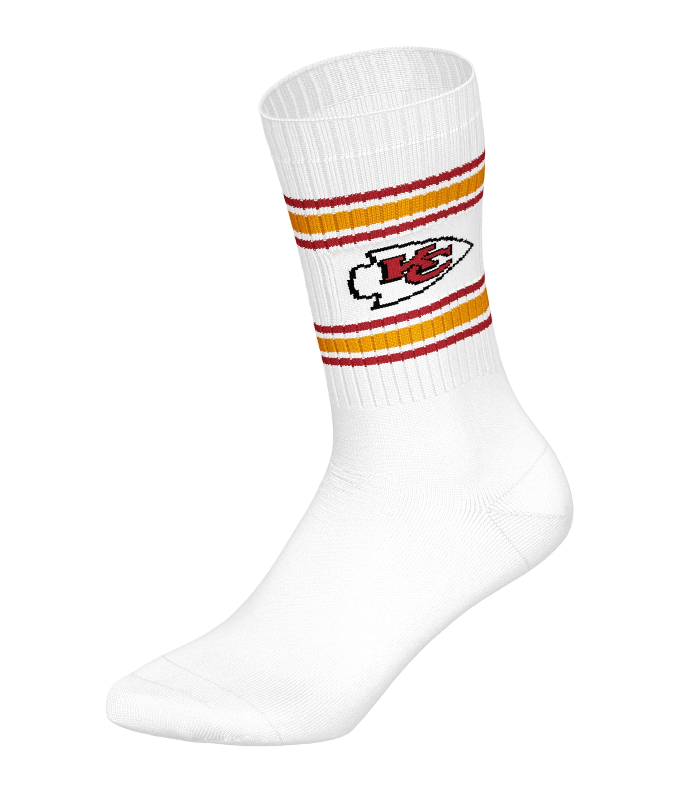 KANSAS CITY CHIEFS 3pk Crew Socks - RED/WHT/BLK - 35/38