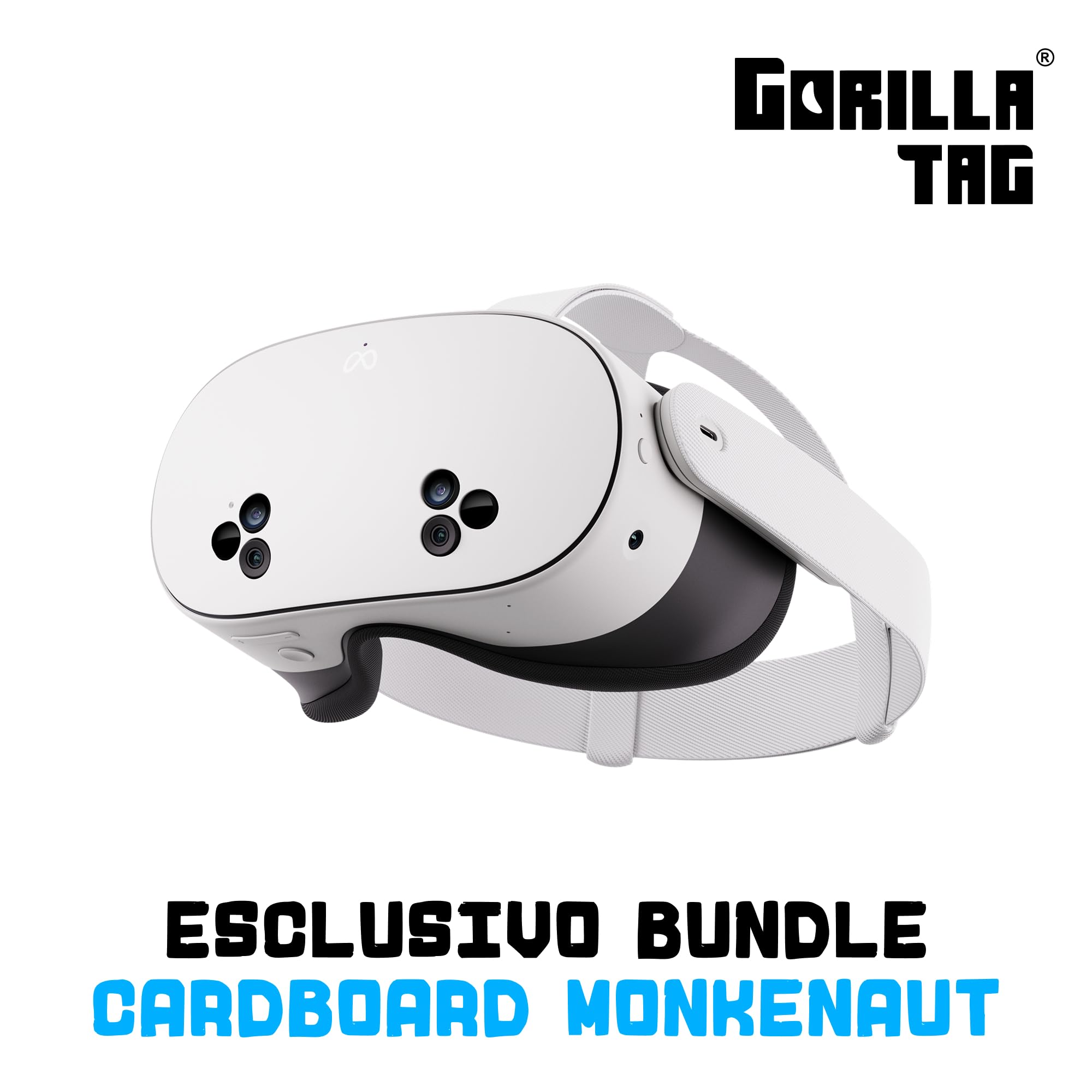 Meta Quest 3S 128 GB Visore Realtà Virtuale Senza Cavi Bundle Gorilla Tag Cardboard Monkenaut Esclusiva Amazon