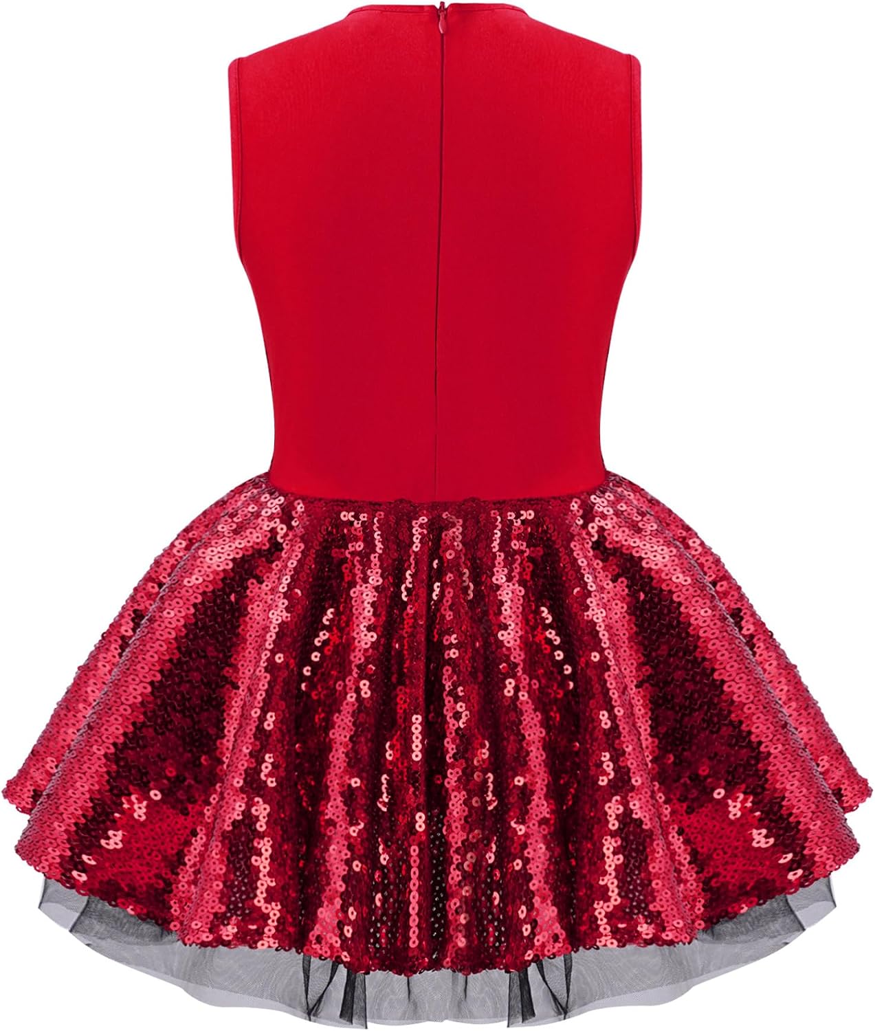 JEYPINMI Kids Girls Sleeveless Shiny Sequin Ballet Dance Dress Circus Ringmaster Bowtie Leotard Dress