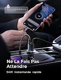 LISEN 54W 2-Pack Allume Cigare USB C, Double Ports Rapide, Chargeur Voiture USB C Sécurisés, Prise Allume Cigare 12V acev iPhone 17 Pro Max Air 16/15 Galaxy S25/S24 iPad Airpods - 6