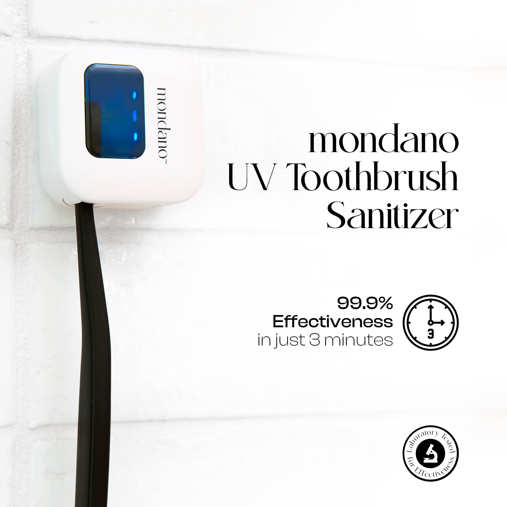 Desinfectante UV-C para cepillos de dientes, esterilizador portátil, funda, soporte y estuche para cepillos de dientes de cualquier tamaño, color blanco