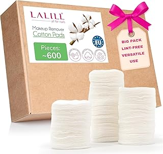 LALILL Wattepads aus Baumwolle 600 Stück - Fusselfreie Abschminkpads - Effektive Gesichtsreinigung Für Sie - Kosmetikpads Geeignet Für Empfindliche Haut - im Beutel - Für Make Up, Salon, Lotion