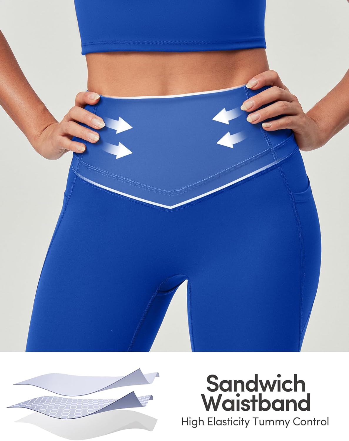 IUGA Compression Leggings with Pockets for Women Tummy Control Leggings No Front Seam Workout High Waist Yoga Pants