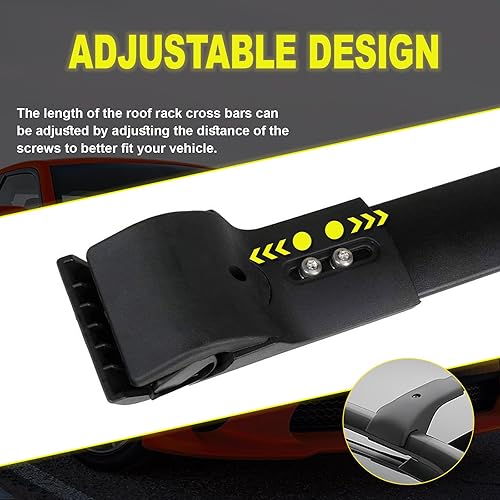 Miniatura 4 de Juego de barras transversales para portaequipajes de techo 2009-2013 para Subaru Forester Aluminio Negro Reemplazar el número E361SSC300