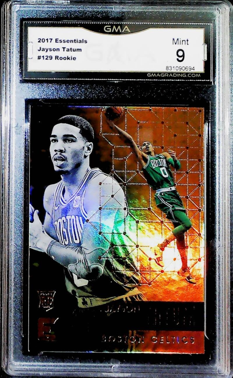 2017-18 Panini Essentials Basketball #129 Jayson Tatum Boston Celtics RC Rookie Card GMA 9 MINT