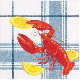 Caspari Lobster Bake Paper Luncheon Napkins - 20 Per Package