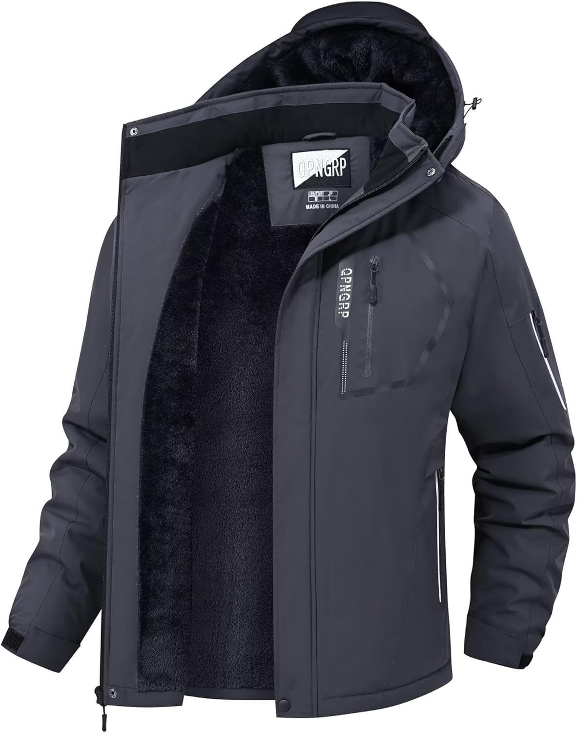 Men’s Waterproof Ski Jacket with Insulation & 5 Zippered Pockets
