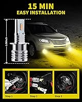 Vista 4 de Antline Bombilla LED H3 súper brillante, versión 3570 CSP-Chips LED antiniebla, repuesto DRL (paquete de 2)