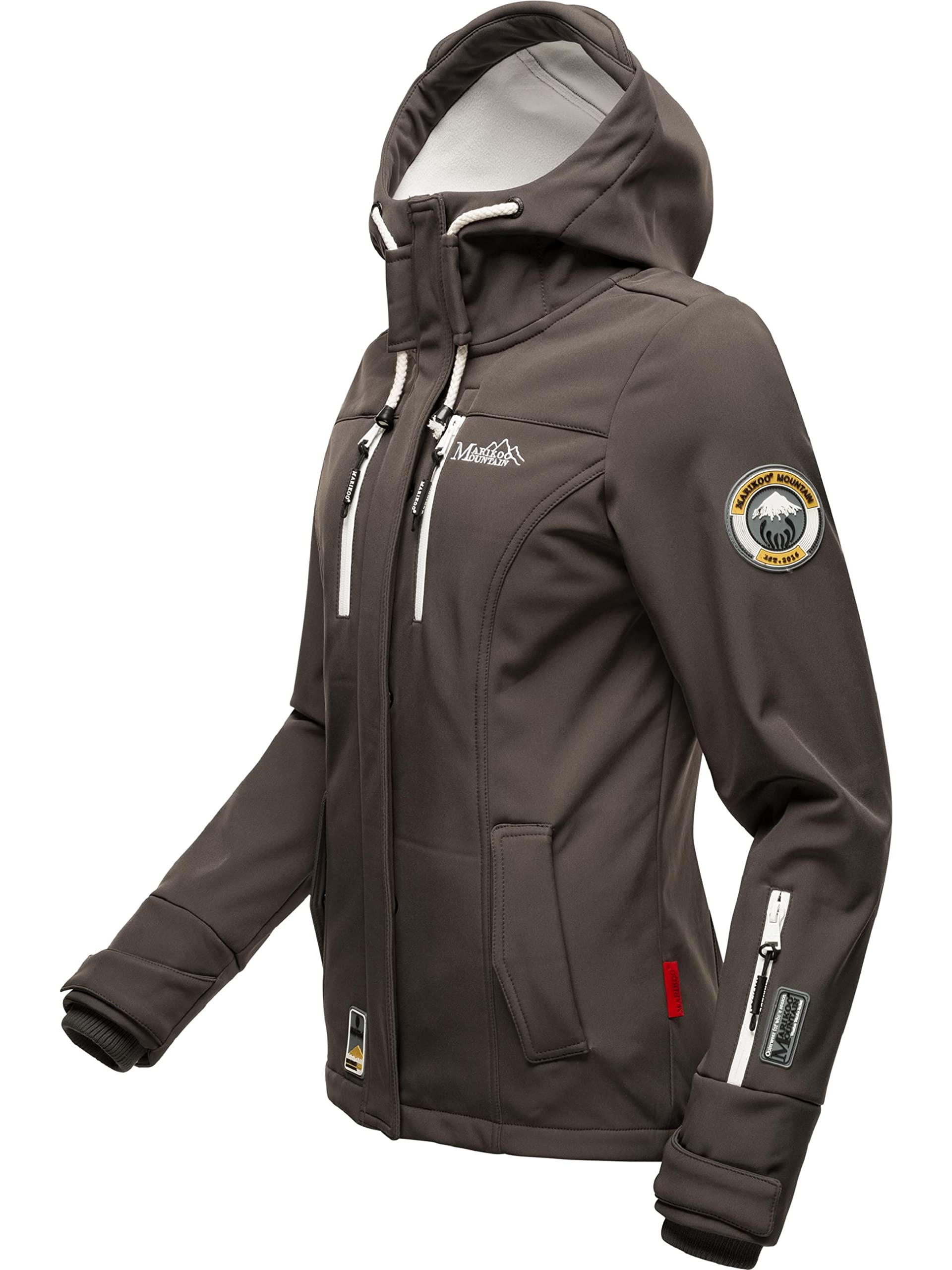 MARIKOO Damen Softshelljacke Übergangsjacke mit Kapuze Kleinezicke XS-3XL