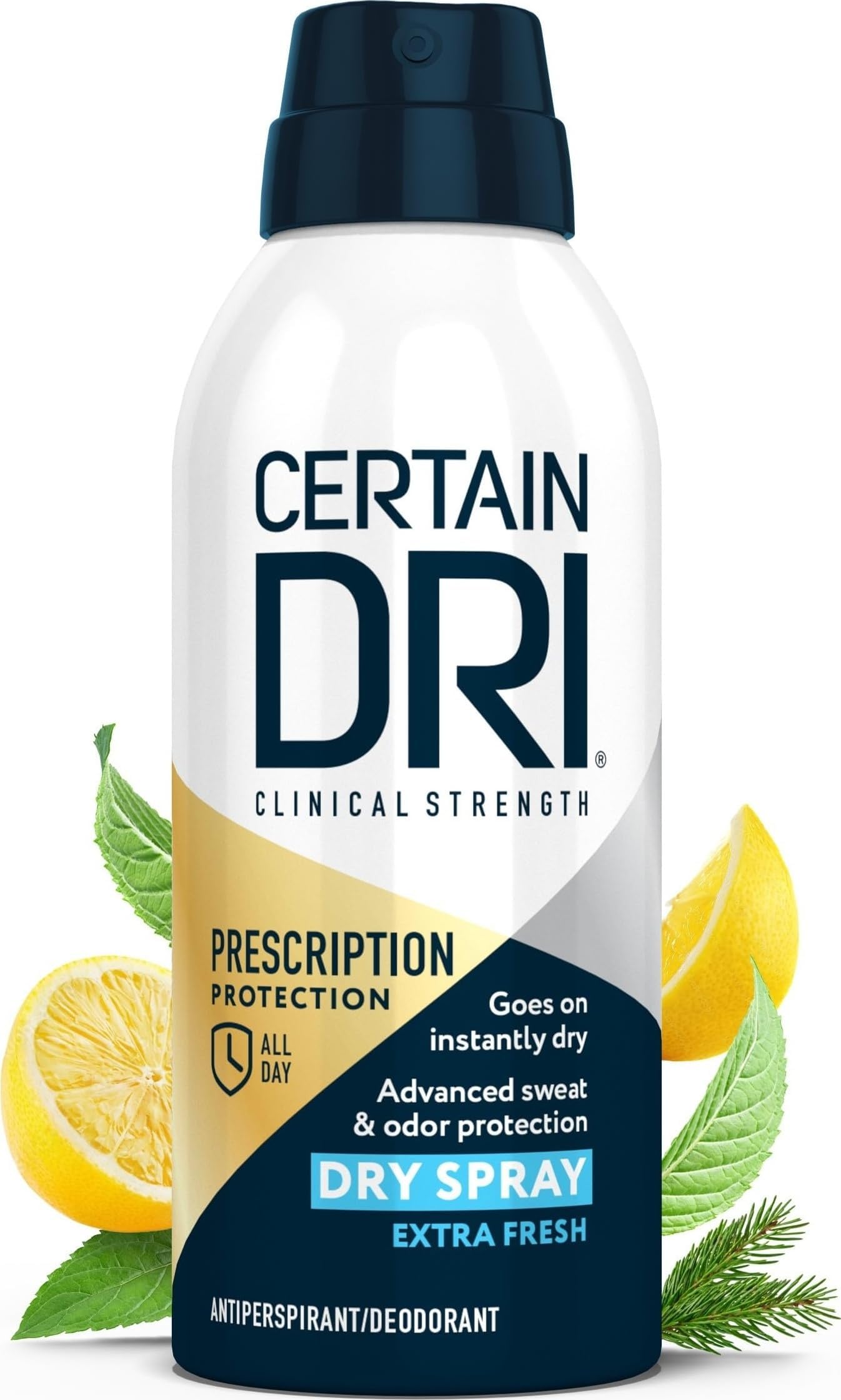 Certain Dri Prescription Strength Clinical Antiperspirant Dry Spray, 4.2 oz | 72-Hour Sweat & Odor Protection for Excessive Sweating & Hyperhidrosis, Men & Women, Extra Fresh Scent