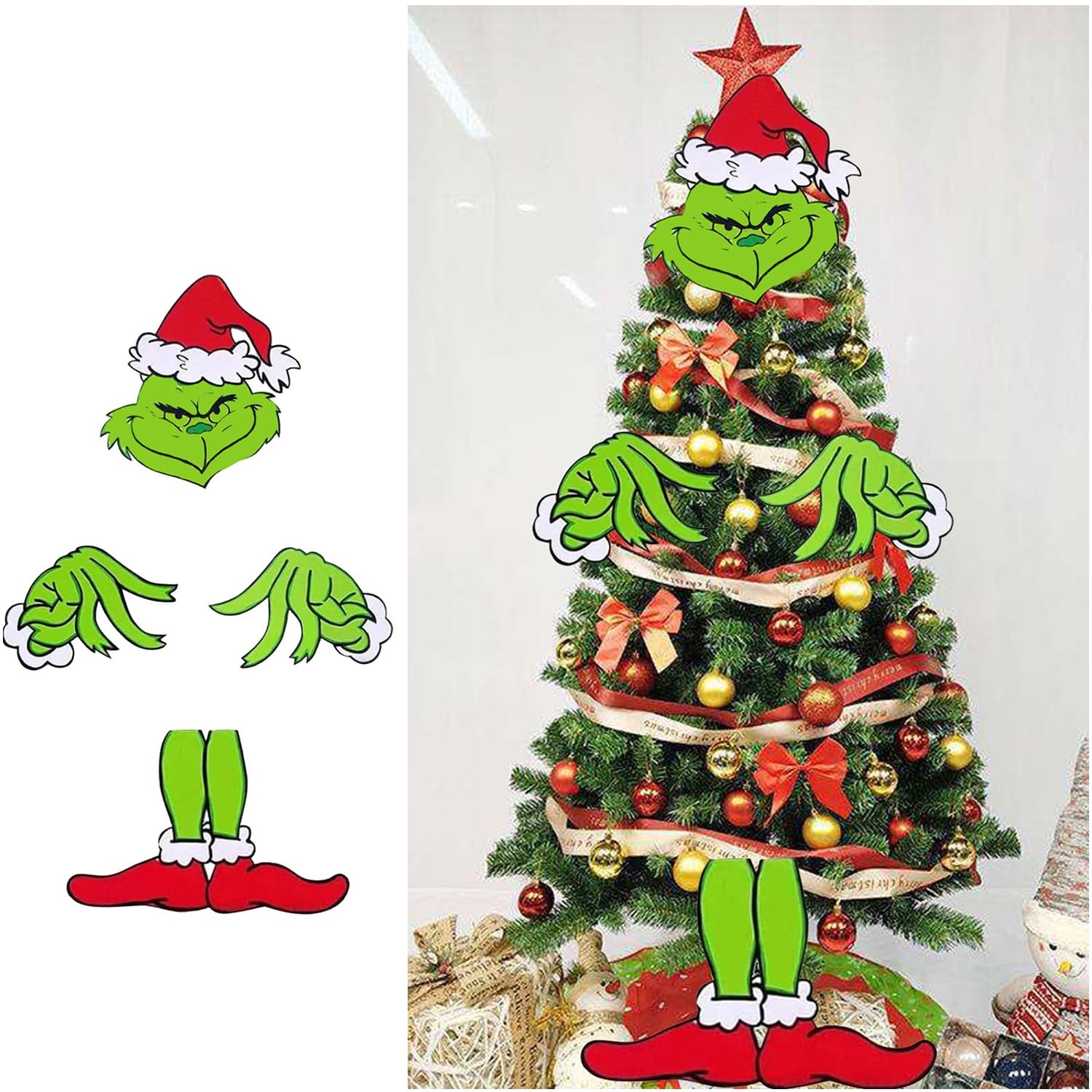 Christmas Topper & Decorations for Small Trees - Xmas Tree Ornaments