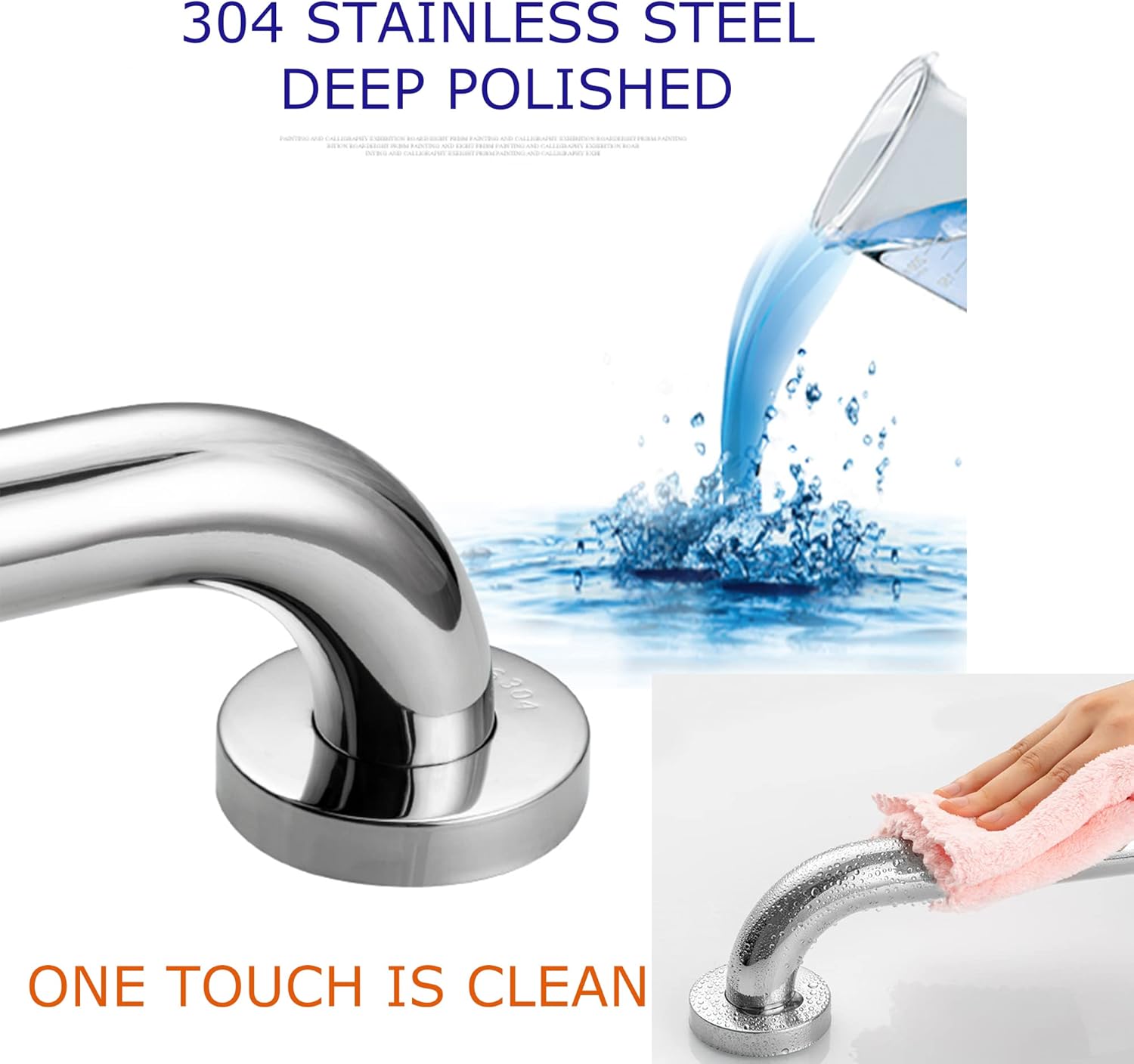 Pengchengwanli 2 Pack Shower Grab Bar, Chrome Stainless Steel Bathroom Grab Bar Handle, Safety Hand Rail Support,Handicap Elderly Senior Assist Bath (12Inch Stainless Steel Garb Bar) : Health & Household
