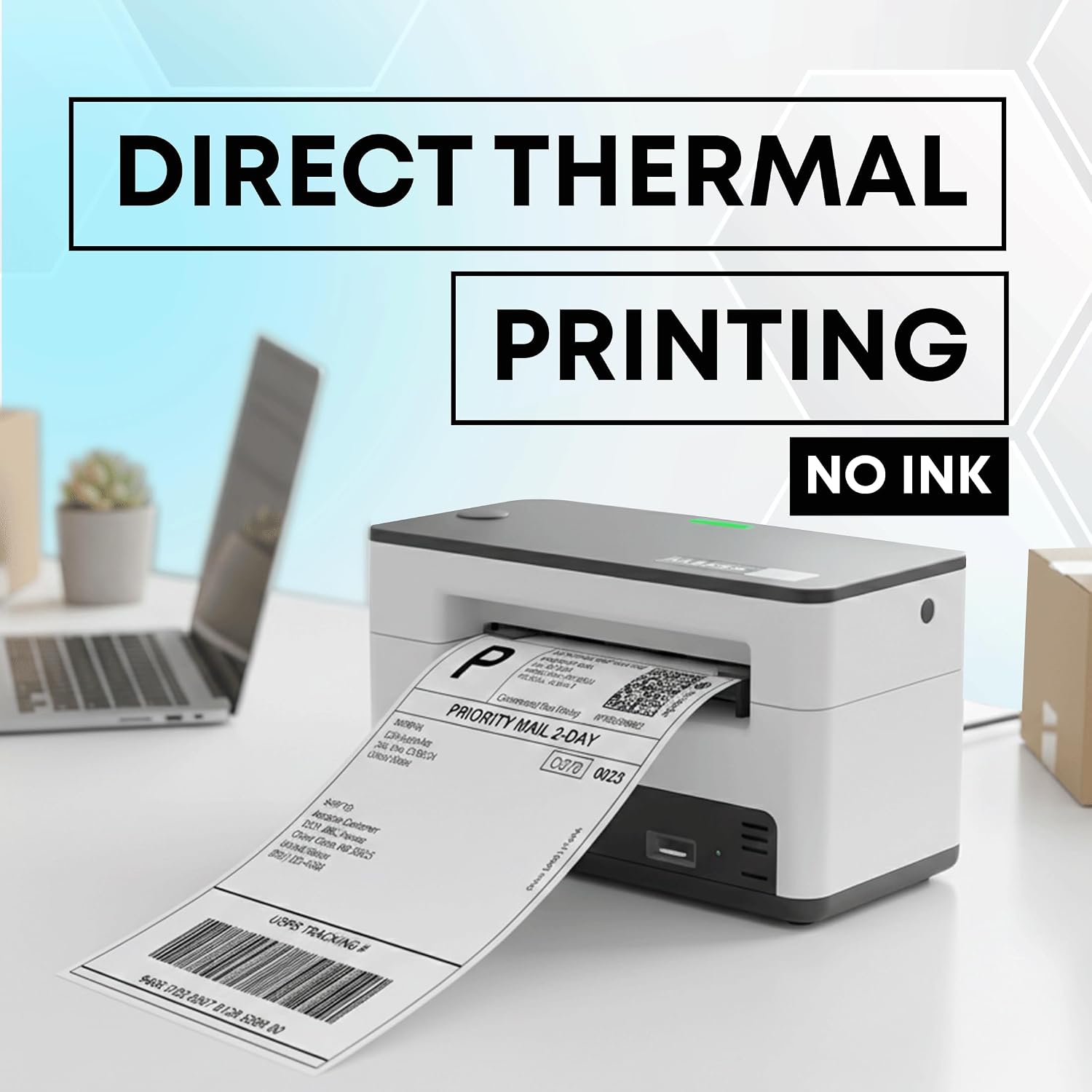 4x6 Shipping Labels inch, 500 pcs – Direct Thermal Labels for Shipping & Mailing, Top-Coated Waterproof Self-Adhesive Labels, Perforated Thermal Paper for Inventory, Barcodes & Storage