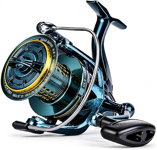 Saltwater Spinning Reel 14000, 44Lbs Max Drag Surf Fishing Reel with Screw-in Handle, Slow Oscillation System for Bass Catfish Inshore Offshore Saltwater Freshwater