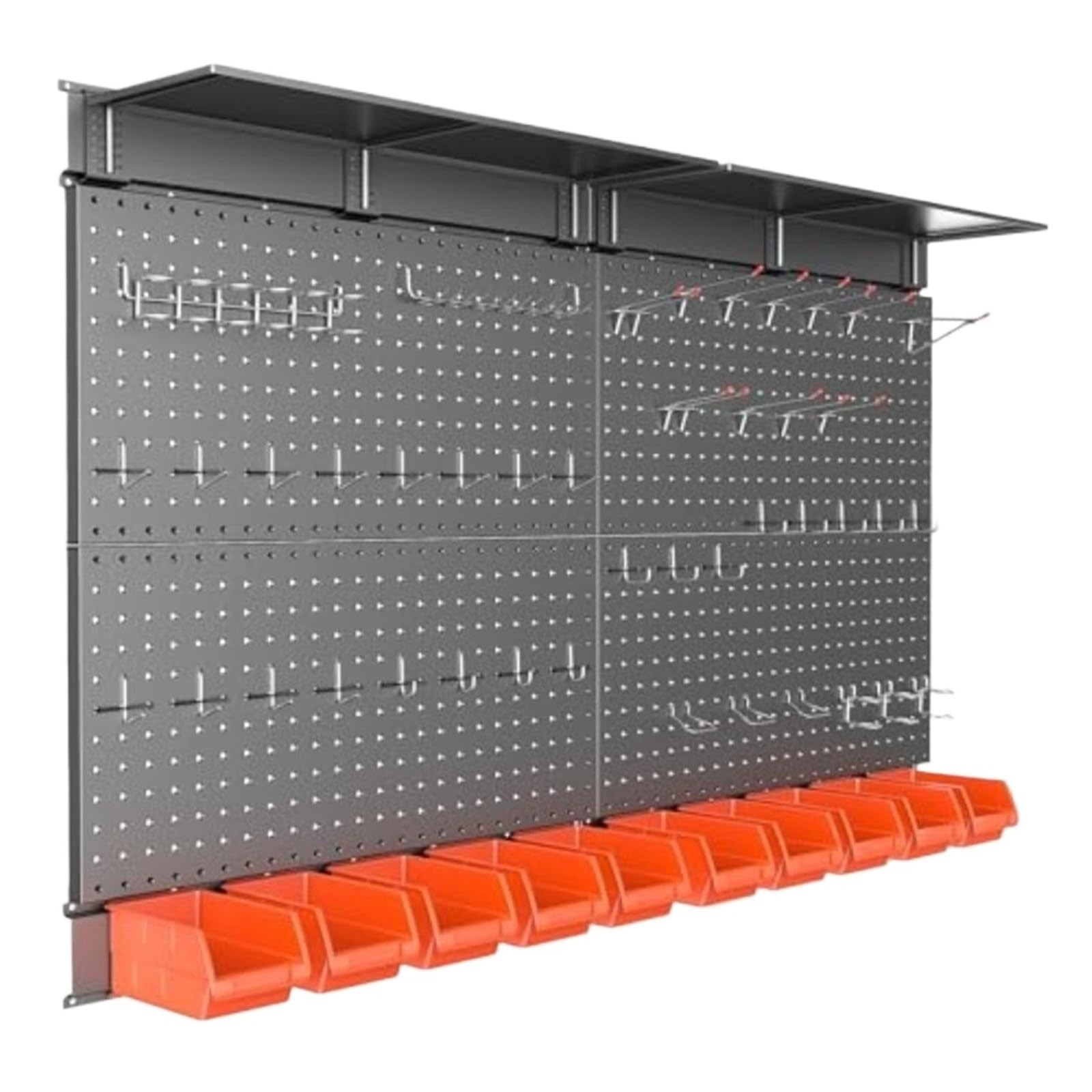 XILEUDUOD Pegboard Metal Pegboard with Peg Board Hooks, Tools Storage with, Wall Mounted