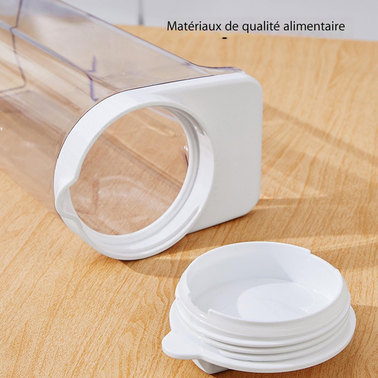 Carafe En Verre Transparent Avec Poignée Confortable - Verseuse étanche Pour Eau, Jus, Thé - Idéale Famille, Réceptions - 2