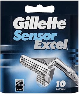 Gillette Sensor Excel 5 Blade Razor Blades, 10 Packs for Men