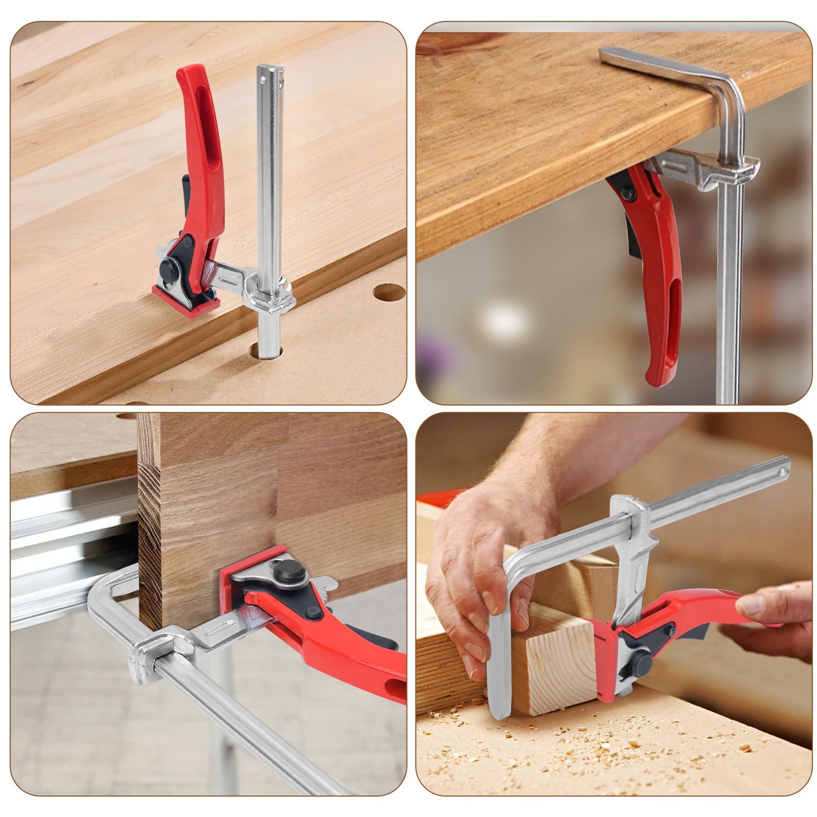 Sargentos De Apriete De Dos Piezas, Abrazadera De Palanca De Acero Completo, Con Manivelas De Palanca, Para Afilar, Compatibles Con La Mesa Multifuncional De Una Sola Mano Sargentos Carpintero