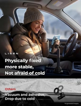 LISEN Cup Holder Phone Holder [No Shaking] Phone Holder for Car, 360 Adjustable iPhone Holder Car Accessories for Women Truck Jeep Golf for iPhone 17 Pro Max 16 15 14 Samsung S25 All 4-7'' Phone
