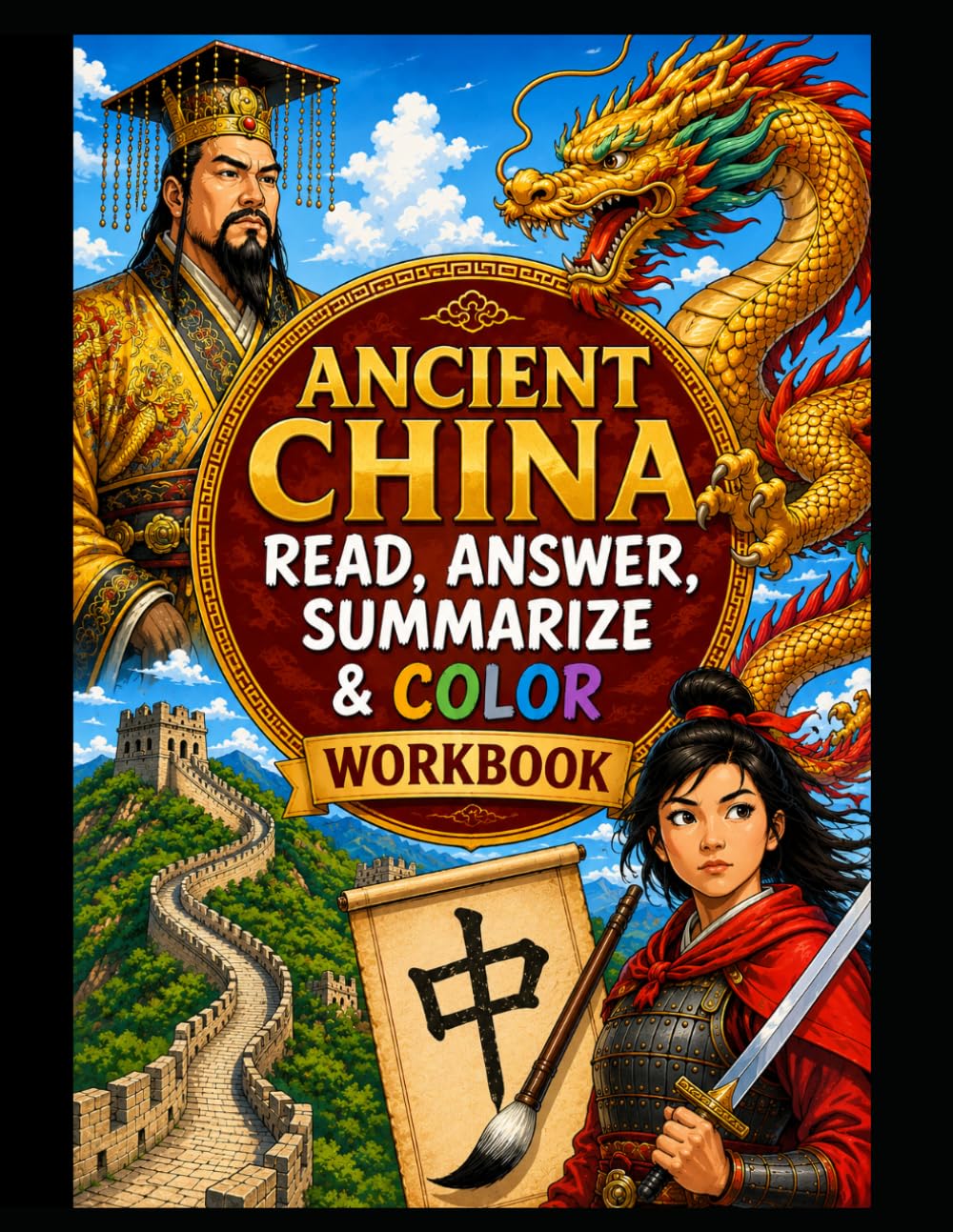 Ancient China Workbook: Read, Answer, Summarize & Color (Read, Color & Answer Workbook Series)
