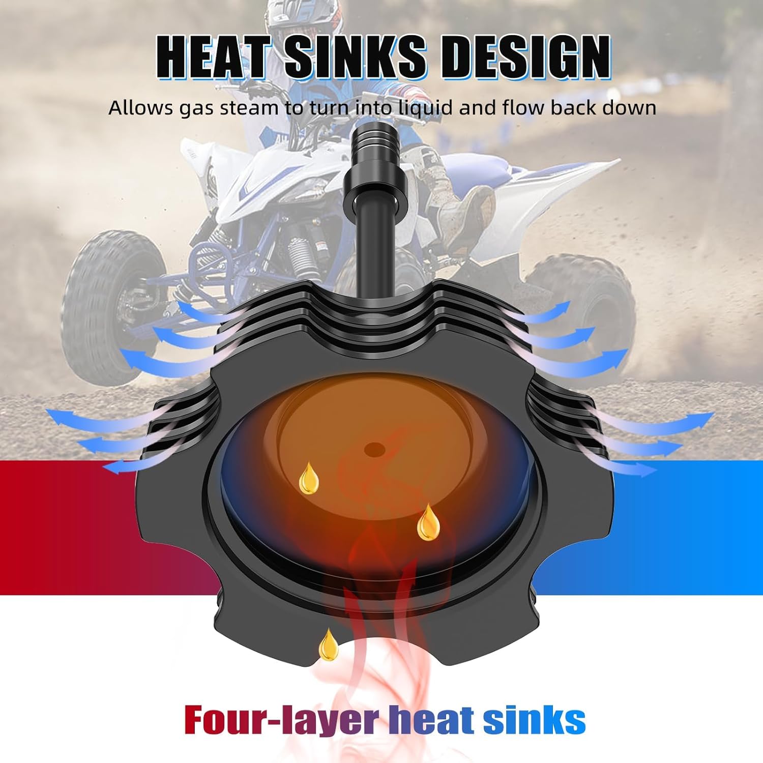 NICECNC Fuel Tank Cap with Hose Compatible with Yamaha YFZ450R YFZ450 2004 2005 2006 2007 2008 2009 2012 2013, YFZ450X 2010 2011, Banshee 350 YFZ350 2002 2003 2004 2005 2006, See Fitments Black