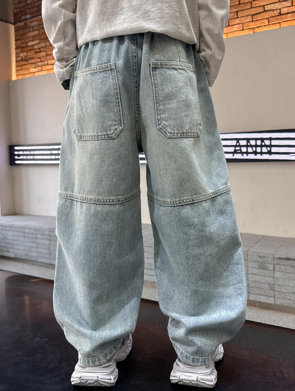 Vaqueros Elasticos Niño, Pantalones Cargo de Moda para Niños con Puños Elásticos y Diseño Sólido Casual para Temporada Primaveral y Verano