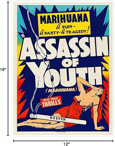 Miniatura 9 de Juego de cinco (5) pósteres artísticos de peligros de marihuana alrededor de 1930 | Cosecha del diablo, trampas de la juventud, fiestas salvajes,