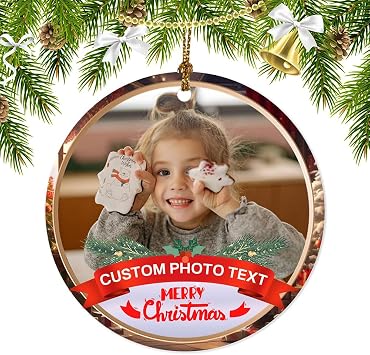Personalized Christmas Ornaments with Photos Custom Acrylic Pictures Ornaments for Christmas Tree