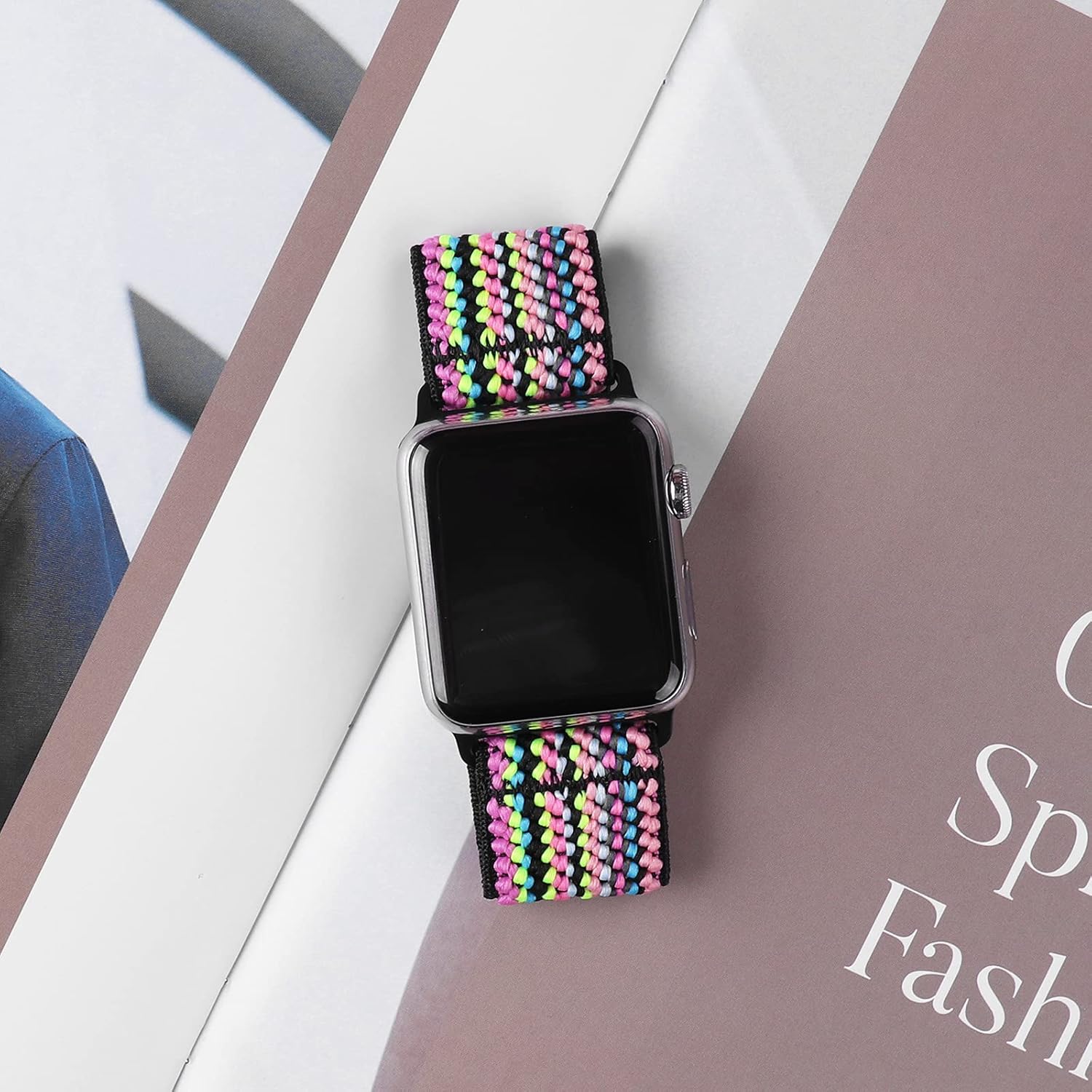 Stretchy Nylon Solo Loop Bands Compatible with Apple Watch 38mm 40mm 41mm 42mm 44mm 45mm 46mm 49mm Ultra 2 iWatch Series 11 10 9 8 7 SE 6 5 4 3 2 1 Strap,Sport Elastic Braided Women Men 8 71QuRTb0vrL. AC SL1500