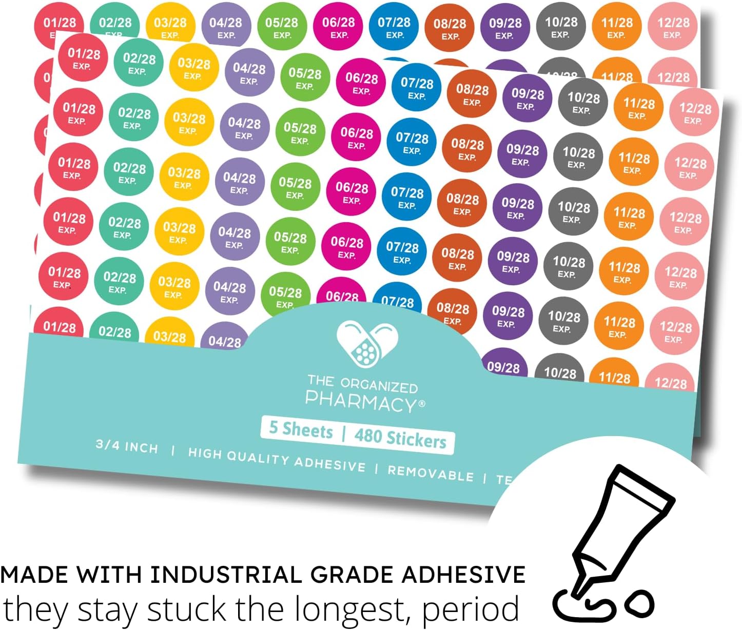 The Organized Pharmacy Expiration Dates Stickers System, 2028 image 4