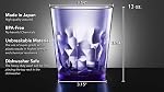 SCANDINOVIA - 13 oz Unbreakable Premium Drinking Glasses - Set of 6 - Tritan Plastic Tumbler Cups - Perfect for Gifts - BPA Free - Dishwasher Safe - Stackable