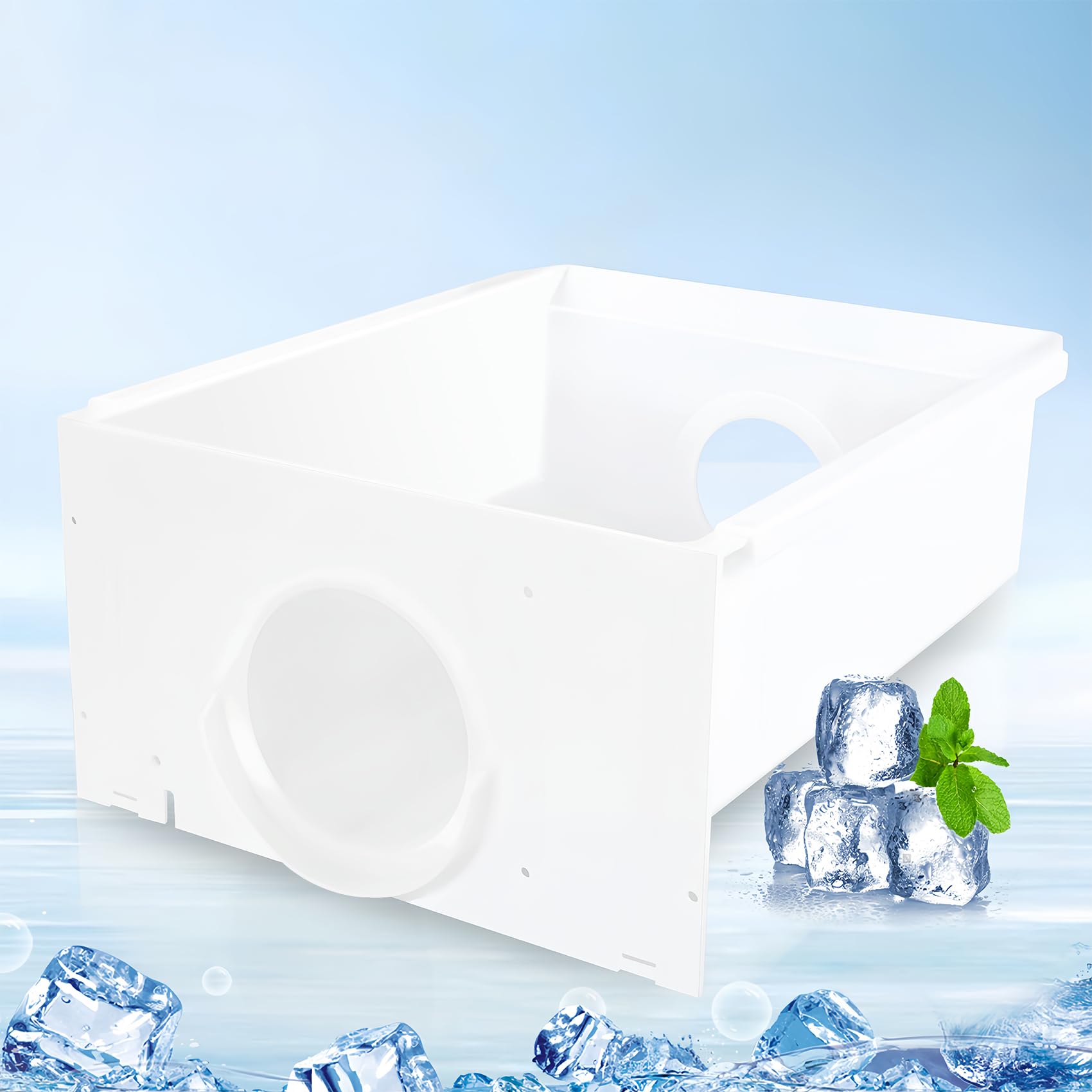 Refrigerator Ice Bin WPW10670845 Fridge Ice Bucket Replacement