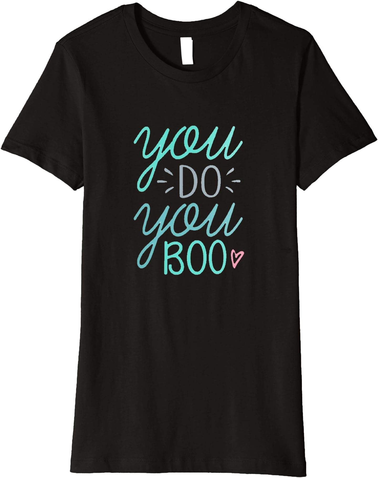 Coral MermaidYou Do You Boo T-Shirt - Women's Black Slim Fit Lace Trimmed Short Sleeve T-Shirt - Size Small