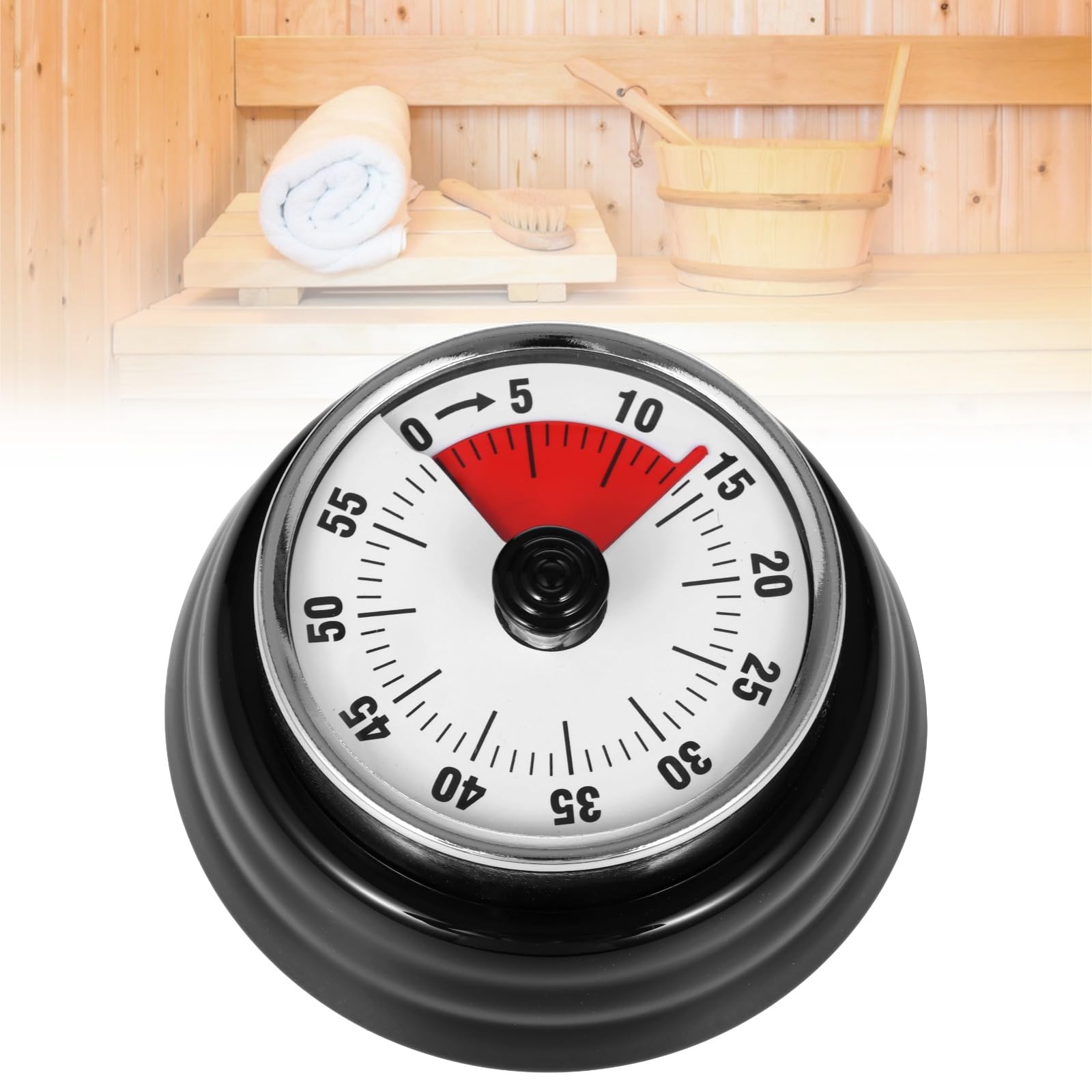 Minuteur de sauna magnétique inox montre mécanique étanche 60 min
