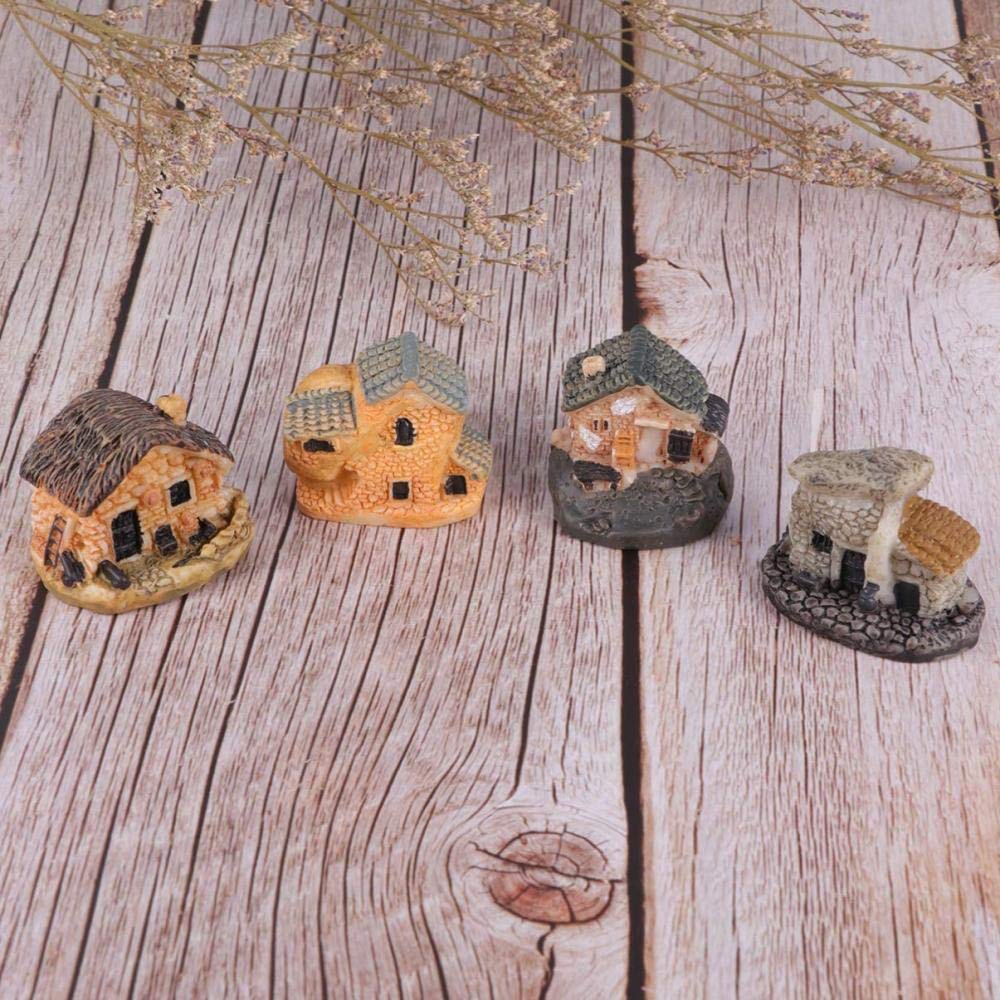 Lot De 4 Mini Maisons En Céramique – Déco Jardin, Terrarium, Village Miniature – Styles Variés