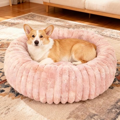 Miniatura 18 de Cama lavable para perros y gatos pequeños, cama redonda calmante y antiansiedad en forma de dona, bonita cama para gatos de interior, camas