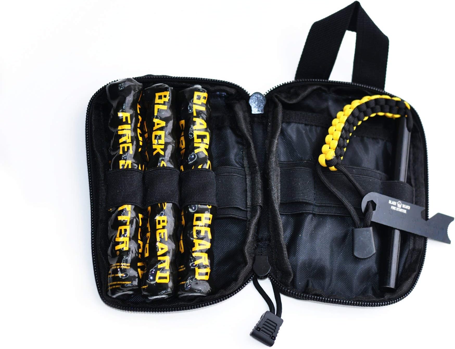 Black Beard Captain's Loot Fire Starter Kit with Ferro Rod & Fire Starter Rope | Fast Lighting Fire Starter Kit for Campfires (Waterproof & Windproof) | Infinite Shelf Life for Emergency Survival Kits