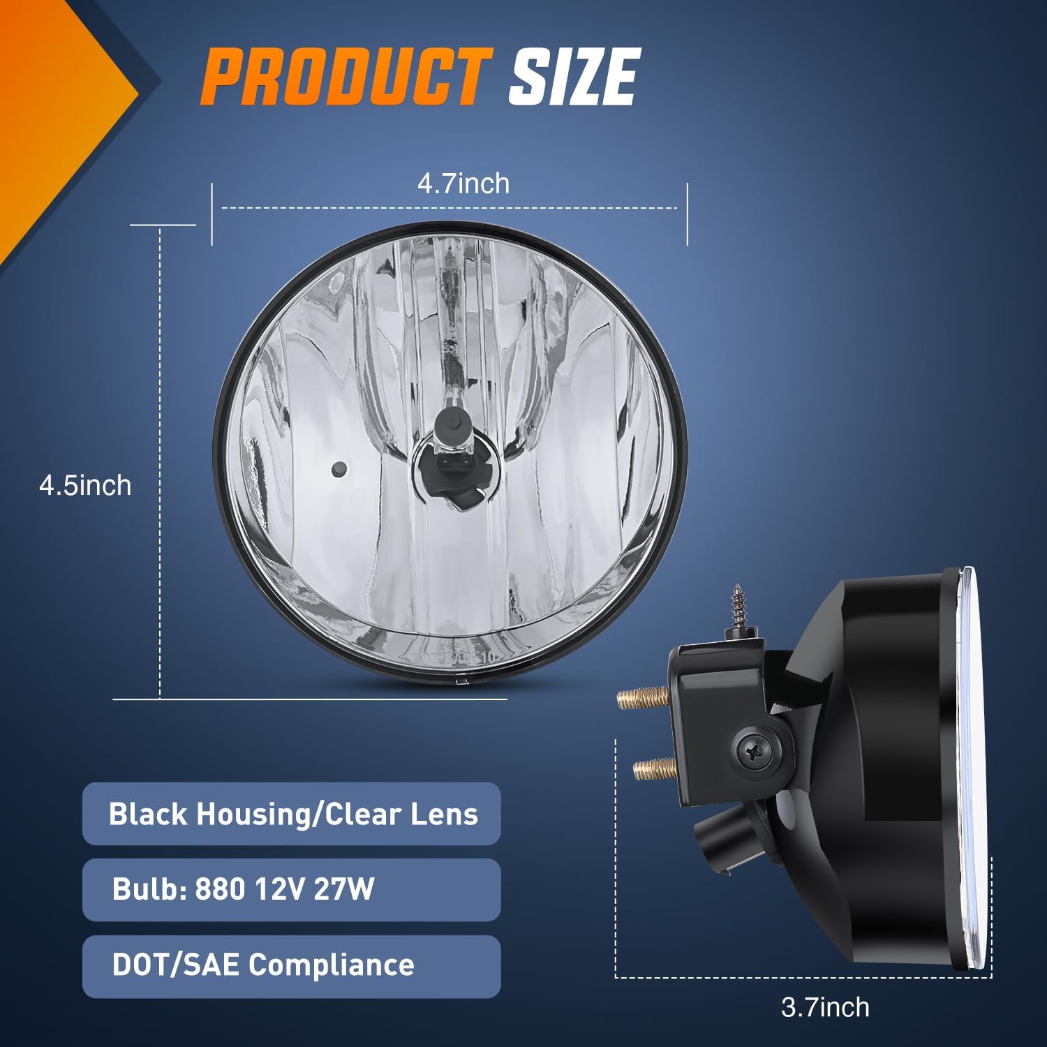 Nilight Fog Lights Assembly Compatible with 2002 2003 2004 2005 2006 2007 2008 2009 GMC Envoy Foglight Replacement w/880 12V 27W Bulbs Clear Lens