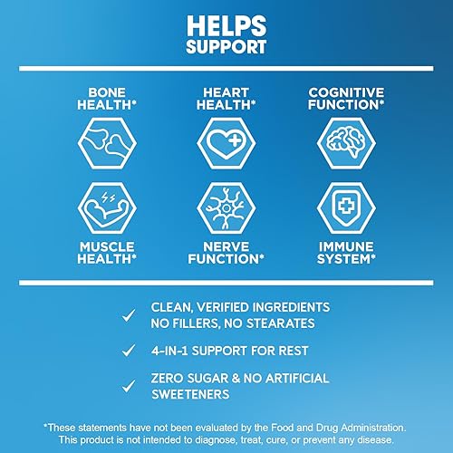 Miniatura 8 de BioEmblem Bebida en polvo de magnesio triple  350 mg de glicinato de magnesio de alta absorción, gluconato, taurato y GABA para descansar, dormir y