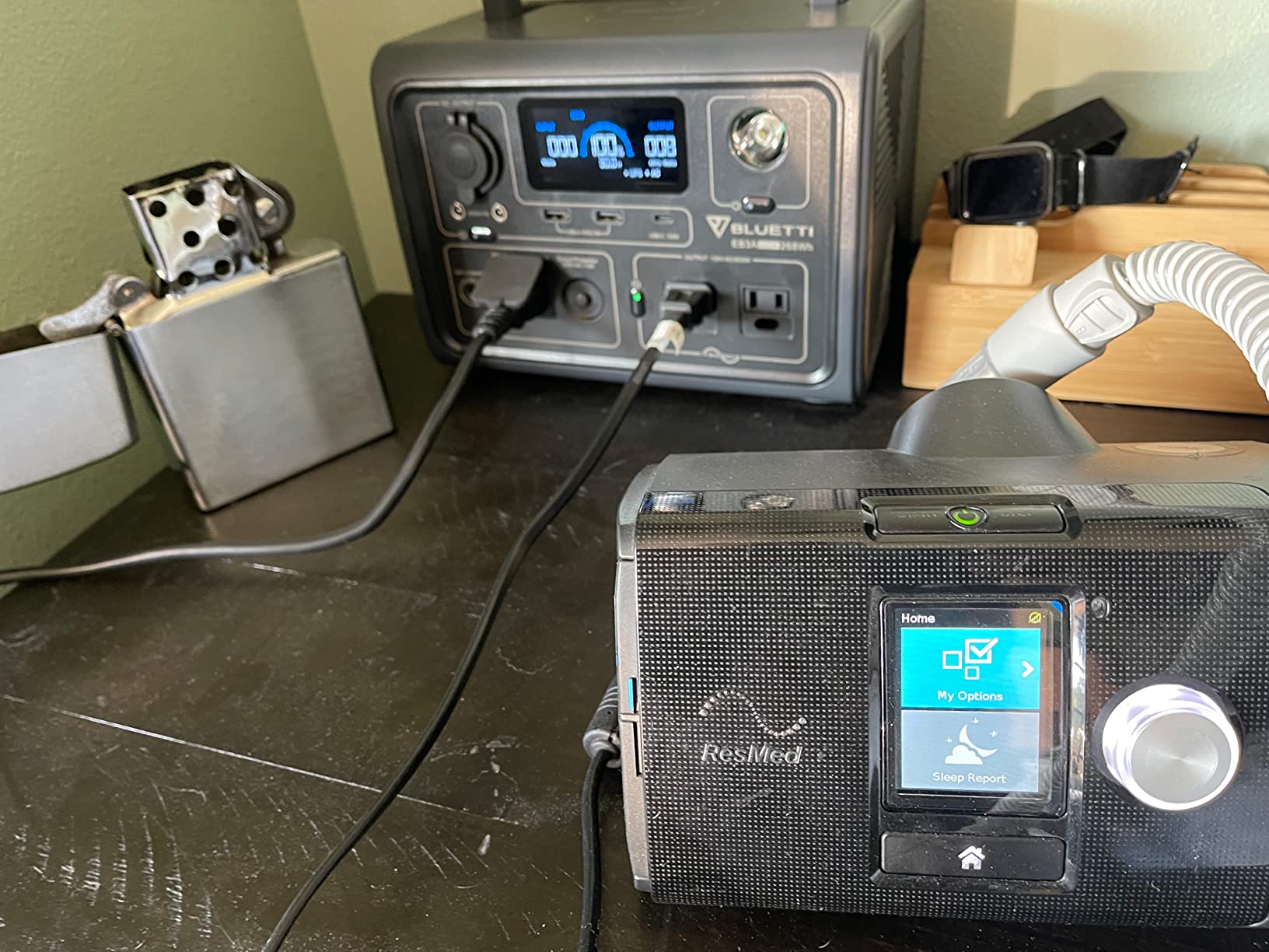 Bluetti EB3A portable power station front view