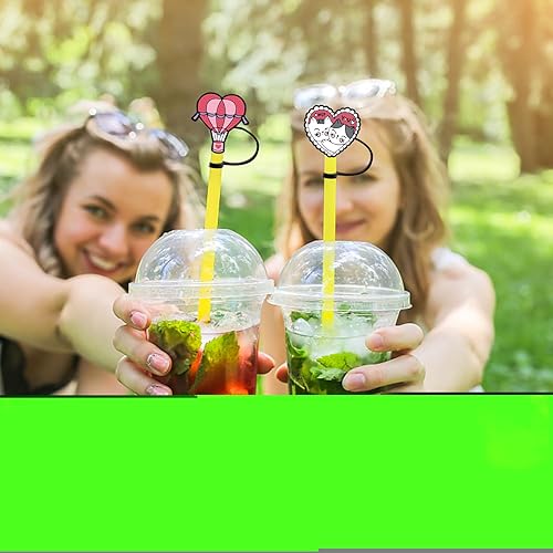 Miniatura 6 de Tapa de popote para copa Stanley, 10 unidades, tapa de pajilla, tapa de paja de silicona de 0.394 pulgadas, cubierta de popote de silicona